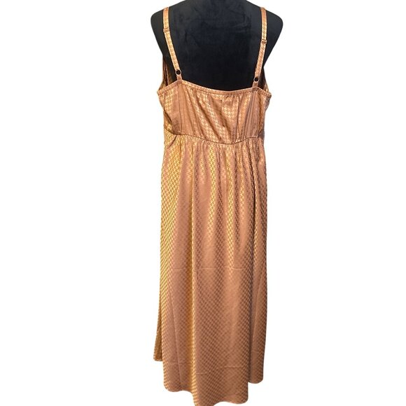 Torrid Womens Plus Midi Slip Dress W/ Lace Trim Adjustable Straps Houndstooth Pr - Picture 3 of 4